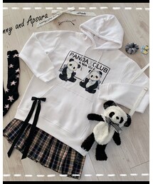 Bunny and Apsara | 滚滚早报 熊猫印花卫衣(パーカー)