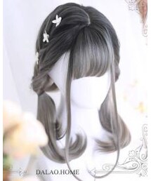 大佬家 | 「墨莉安Morean」45cm+偏分头顶染色假发(ウィッグ)