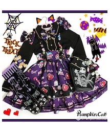 Pumpkin Cat | 南瓜猫 诡异糖果 sk 背带裙(スカート)