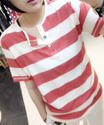 suncity | 워싱스트라이프 헨리넥 티(Tシャツ/カットソー)