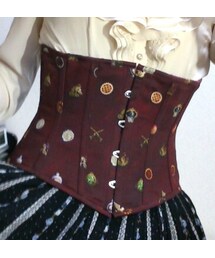abilletage | グリム柄ショートコルセット ワイン(タイツ/ストッキング)