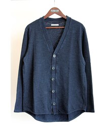 Hexico | Tuck stitch indigo dye round hem cardigan(カーディガン/ボレロ)