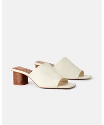 ZARA | レザーハイヒールミュール(サンダル)