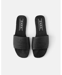 ZARA | 編み込みフラットサンダル(サンダル)