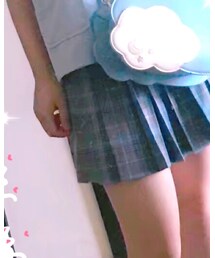 老司机家 青灰格裙 | スカート