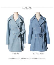 Julia Boutique | ビジューボタン付きデニムトレンチコート・アウター(トレンチコート)