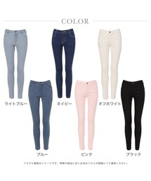 Julia Boutique | S-LLサイズ・デニム＆ベーシックカラー美脚ストレッチスキニーパンツ(その他パンツ)