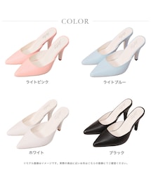 Julia Boutique | 上質スムース素材ポインテッドトゥミュール・サンダル・パンプス(サンダル)