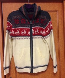 no brand | ノルディック柄ニットカーディガン:MUKOKUSEKI WEAR(カーディガン/ボレロ)