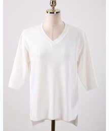 【CHLODMNANON】7分袖Vネックスプリングニット (ニット/セーター)