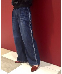 CAPRICIEUX LE'MAGE | サイドフリンジタックワイド(デニムパンツ)