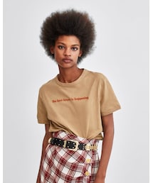ZARA | プリント柄Tシャツ(Tシャツ/カットソー)