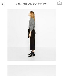 ZARA | リボン付きクロップドパンツ(その他パンツ)