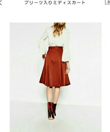 ZARA | プリーツ入りミディスカート(スカート)