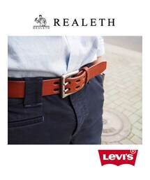 Levi's | 【Levi's リーバイス：Wピンベルト/ブラウン】使い込むほどに、素材の風合いの変化が、よりいっそう楽しめるブラウン。(ベルト)