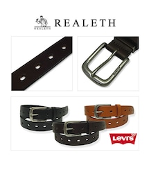 Levi's | 【Levi's リーバイス：ベルト/ダークブラウン】落ちついたチョコの帯、そして全体に施されたパンチング。使い勝手抜群です。【メンズ ベルト 革ベルト 本革 レザー カジュアル】(ベルト)
