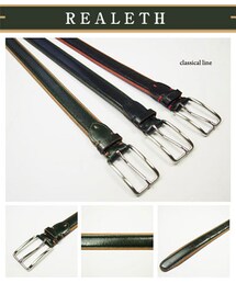 【classical line：ベルト/ブラック×レッド】ラインが細めのバックルがスタイリッシュな印象を与えてくれるベルトです。(ベルト)