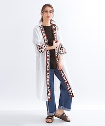 boyholic | ネイティブ刺繍シフォンロングガウン(カーディガン/ボレロ)