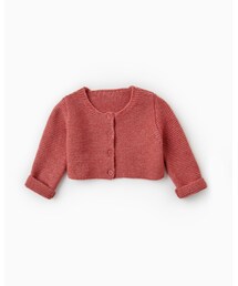 ZARA KIDS | ケーブルニット地ボレロカーディガン  カッパーレッド(カーディガン/ボレロ)