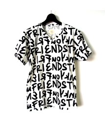 M | M エム s/s v neck t-shirts (M graffiti) ホワイト×ブラック(Tシャツ/カットソー)