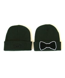 SUPER THANKS スーパーサンクス BOW TIE WAPPEN KNIT CAP グリーン(ニットキャップ/ビーニー)