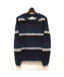 J.Sabatino | J.Sabatino サバティーノ MOHAIR BORDER CREW ネイビー(ニット/セーター)