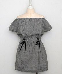 rosarymoon | ギンガムオフショルダーワンピ
(ワンピース)