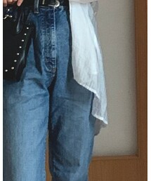 GU | ハイウエストストレートパンツ(デニムパンツ)