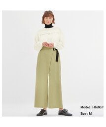 GU | アシンメトリーベルト付きワイドパンツ(パンツ)