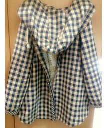 CL | 藍黃格子連帽外套(モッズコート)