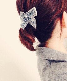 グレーのリボンにグレーのコートがお気に入り♡(その他ヘアアクセサリー)