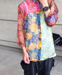 花柄 シースルーシャツ(シャツ/ブラウス)