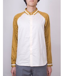 ETHOSENS | スタジャン風切替シャツ(シャツ/ブラウス)