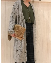 SHOO・LA・RUE | ケーブル編みロングカーディガン(カーディガン/ボレロ)
