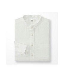 UNIQLO | MEN プレミアムリネンスタンドカラーシャツ（長袖）A(シャツ/ブラウス)