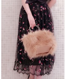 LAISSE PASSE | フラワーエンブロイダリーチュールスカート(スカート)