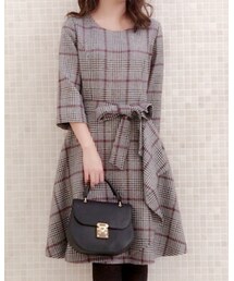 LAISSE PASSE | グレンチェックラップワンピース(ワンピース/ドレス)