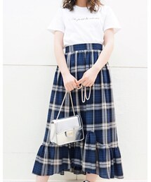 LAISSE PASSE | 【WEB限定】Tシャツ×チェックスカートSet(スカート)