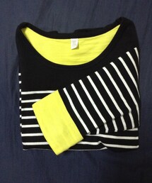 Design Tshirts Store graniph | 條紋七分袖(Tシャツ/カットソー)