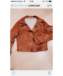 茶ライダースジャケット(ライダースジャケット)