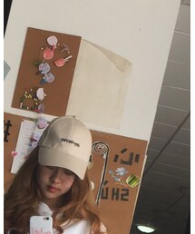米白色字母帽 明星同款 | キャップ