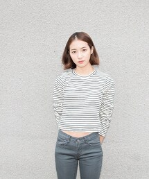 TEUM | 스트라이프 라인 탑(Tシャツ/カットソー)