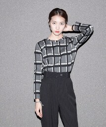 TEUM | 마크 체크 티셔츠(Tシャツ/カットソー)