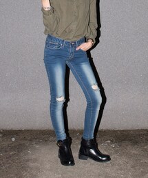 TEUM | 빈티지 디스트로이드 진(デニムパンツ)