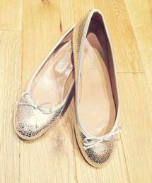 FABIO RUSCONI | メタリックフラットシューズ(パンプス)