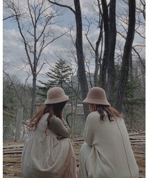 友達と一緒に帽子コーデ🐻❤︎ | 帽子