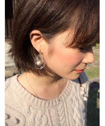Cotton pearl earrings(ピアス（両耳用）)