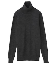 無印良品 | 首のチクチクをおさえた・天竺洗えるタートルネック　婦人Ｓ・チャコールグレー
(ニット/セーター)