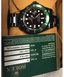 ROLEX | イタリア＆スイス 記念日限定15本生産 グROLEX【グリーン＆ブラック】サブマリーナNo.15(アナログ腕時計)