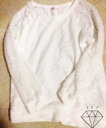 H&M | レースラグランTシャツ(Tシャツ/カットソー)